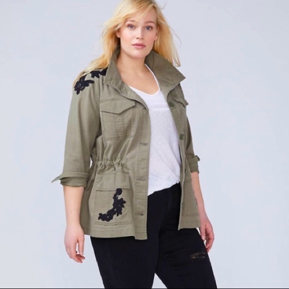 Lane Bryant Jean Jacket with Appliqués - Picture 2 of 5